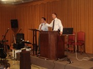 Preaching at Presbyterian Church Jardim Canadá outside Belo Horizonte