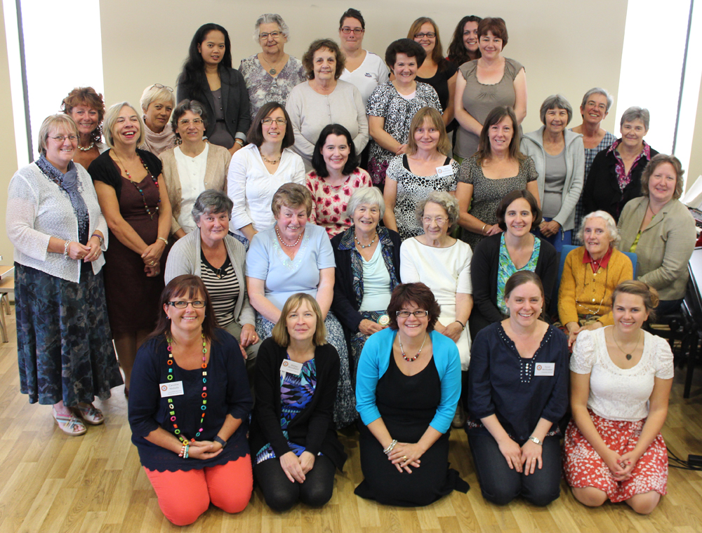 Staff Past and Present at the 40th Celebration including Jean Firth the first Supervisor (2nd row 3rd from left)